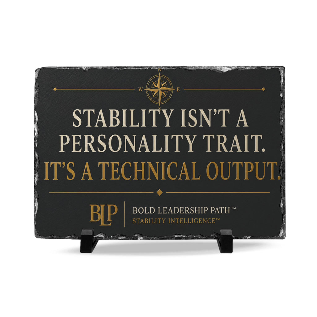 Stability Intelligence™ | Leadership Infrastructure - Slate Desk Plaque
