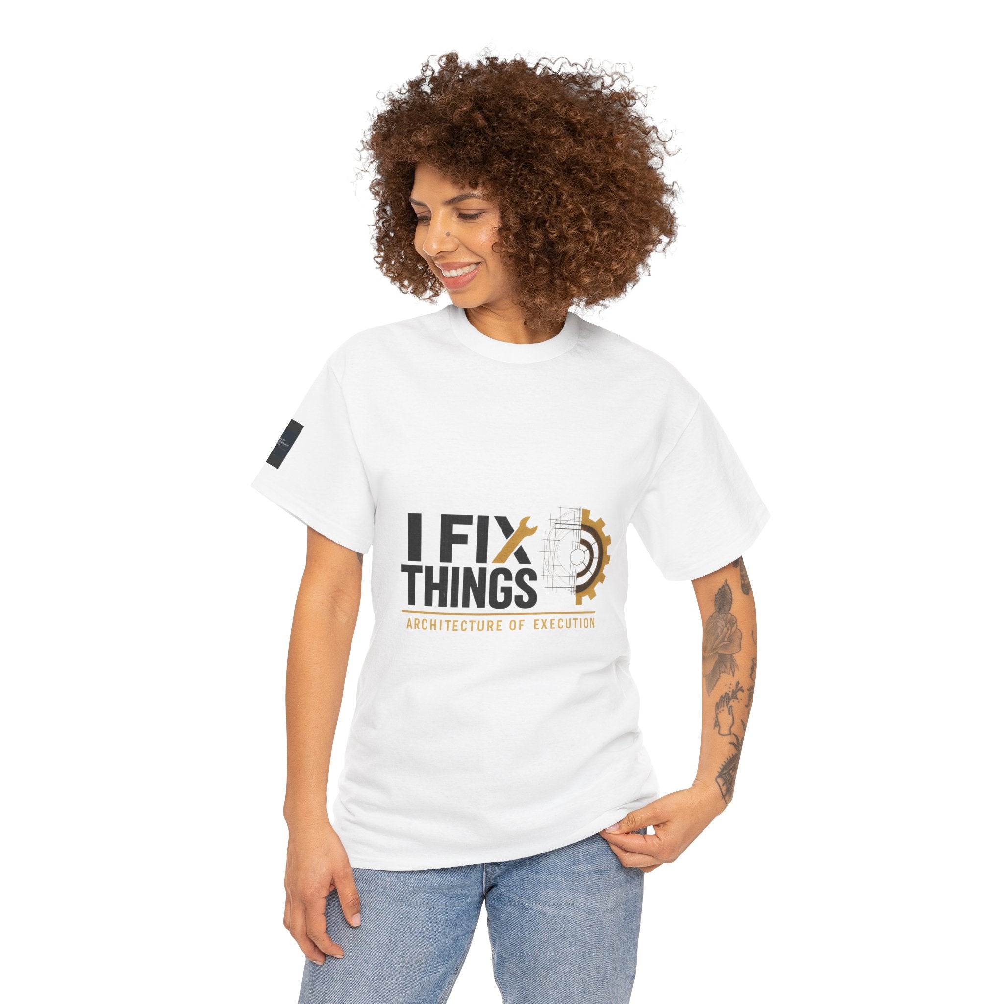 Official Bold Leadership Path™ ‘I FIX THINGS’ Vault Uniform t-shirt featuring the ‘EXECUTION REVEALS STRUCTURE’ graphic on the back. Premium apparel for leadership execution and system installation.*