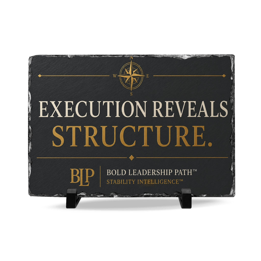 Slate Desk Plaque — "Execution Reveals Structure"