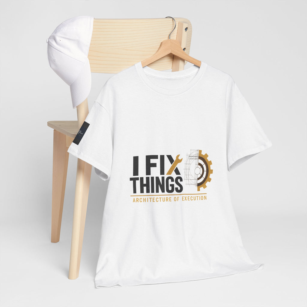 Official Bold Leadership Path™ ‘I FIX THINGS’ Vault Uniform t-shirt featuring the ‘EXECUTION REVEALS STRUCTURE’ graphic on the back. Premium apparel for leadership execution and system installation.*