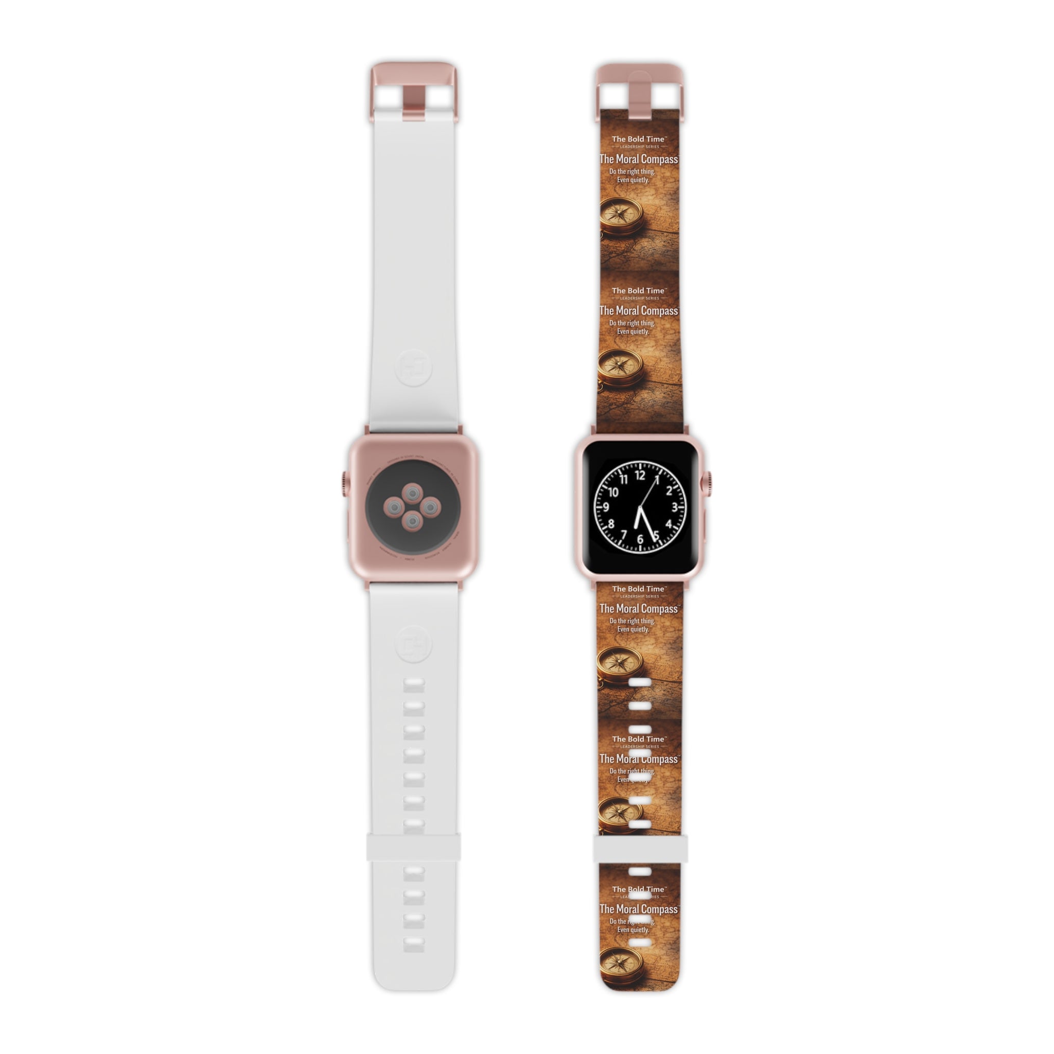 Moral Compass: Moral Compass: Bold Time™ Apple Watch Band - The Moral Compass. An elegant watch band representing principled leadership, integrity, and ethical decision-making.`