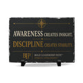 Slate Desk Plaque – “Awareness Creates Insight, Discipline Creates Stability”
