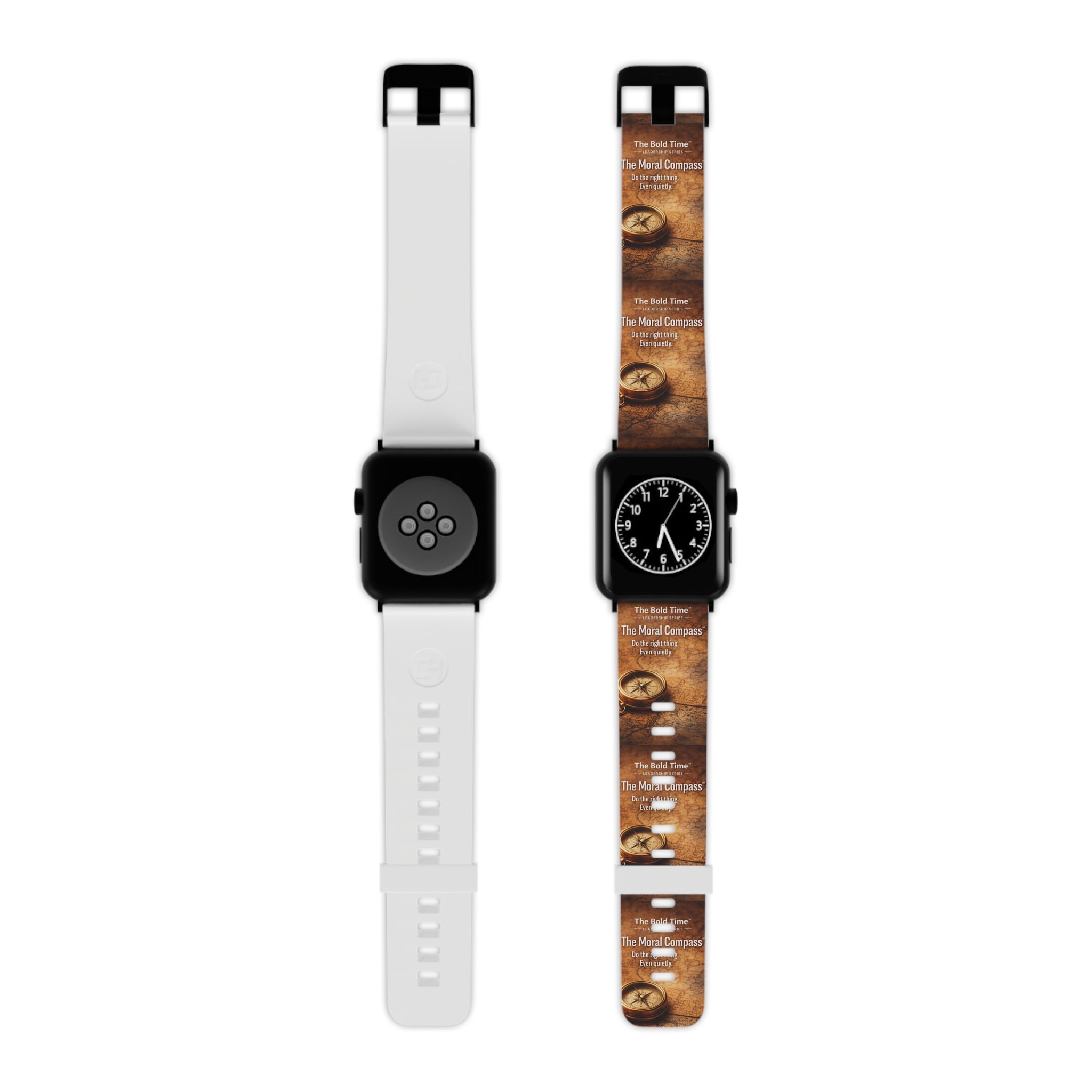 Moral Compass: Moral Compass: Bold Time™ Apple Watch Band - The Moral Compass. An elegant watch band representing principled leadership, integrity, and ethical decision-making.`
