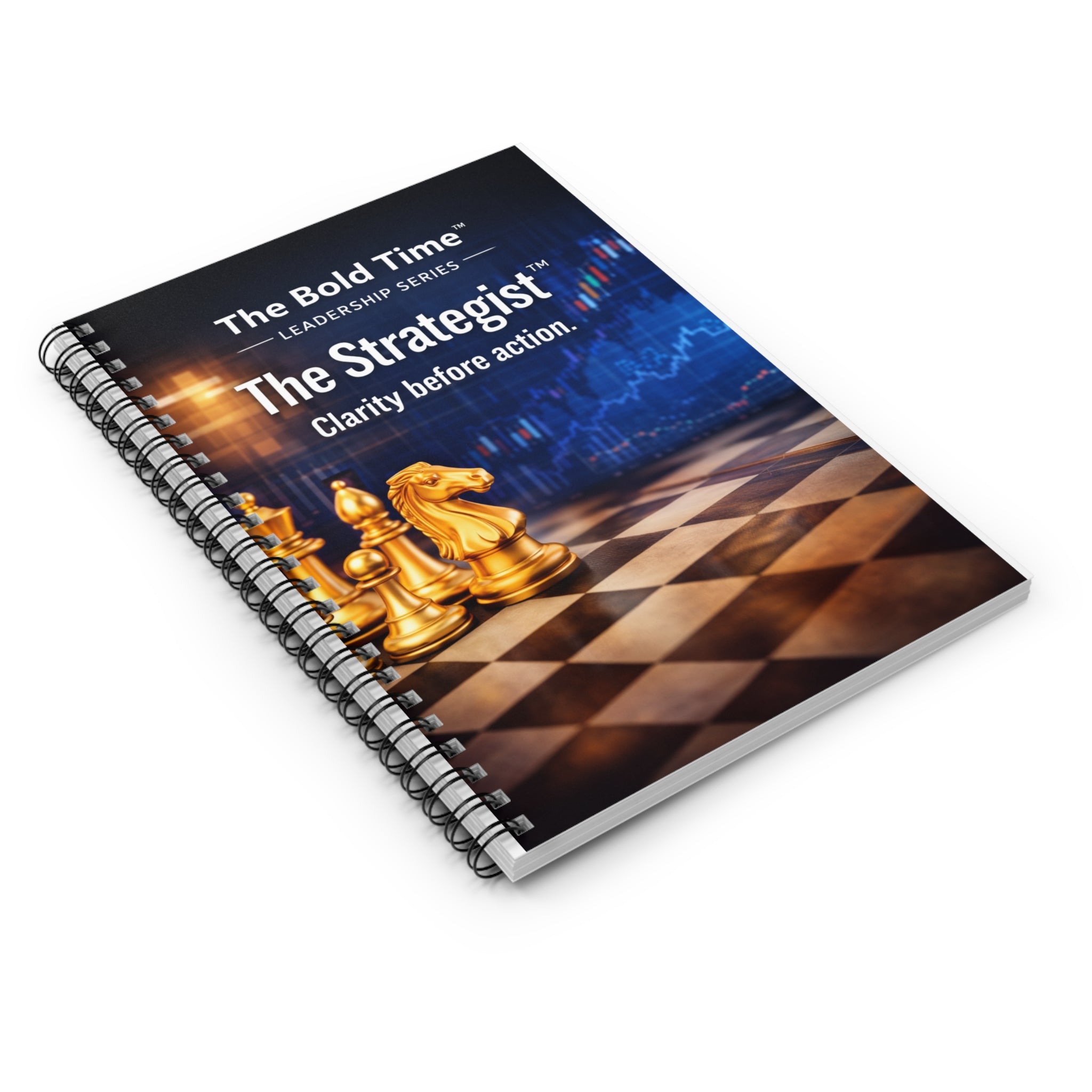 The Strategist Grandmaster’s Logbook hardcopy journal, a tactical leadership coaching tool for logic-driven decision-making and chess-player strategy.