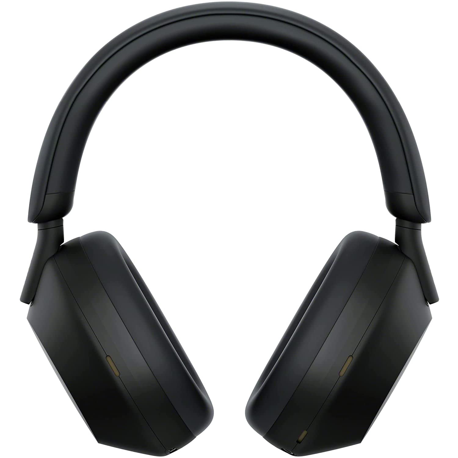 Premium black Sony WH-1000XM5 noise-canceling headphones resting on a minimalist matte black stand against a dark, textured background. Features the Bold Leadership Path logo in gold.