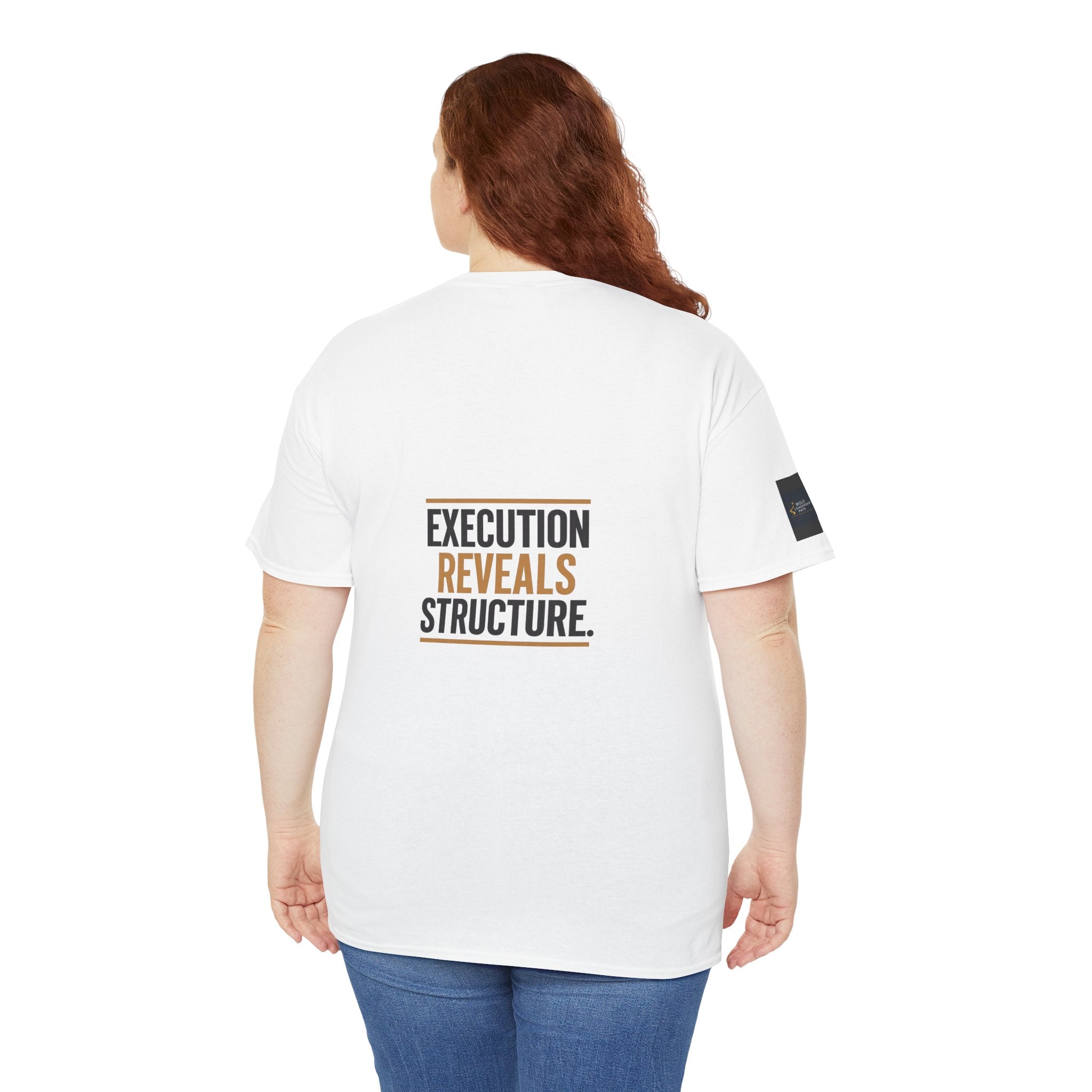 Official Bold Leadership Path™ ‘I FIX THINGS’ Vault Uniform t-shirt featuring the ‘EXECUTION REVEALS STRUCTURE’ graphic on the back. Premium apparel for leadership execution and system installation.*