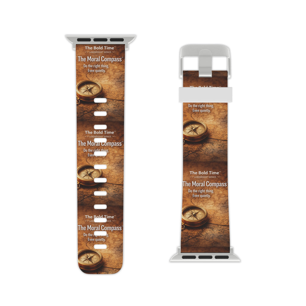 Moral Compass: Moral Compass: Bold Time™ Apple Watch Band - The Moral Compass. An elegant watch band representing principled leadership, integrity, and ethical decision-making.`