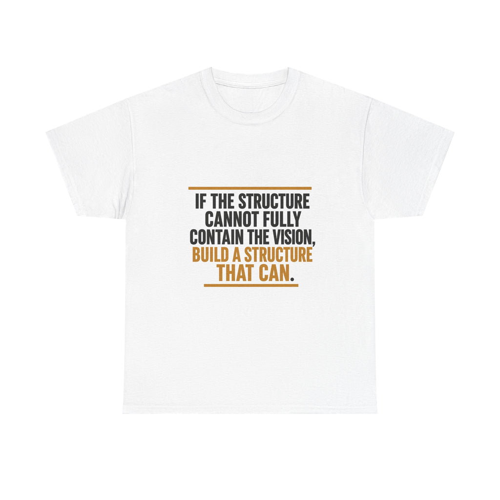 White t-shirt with motivational quote on a white background