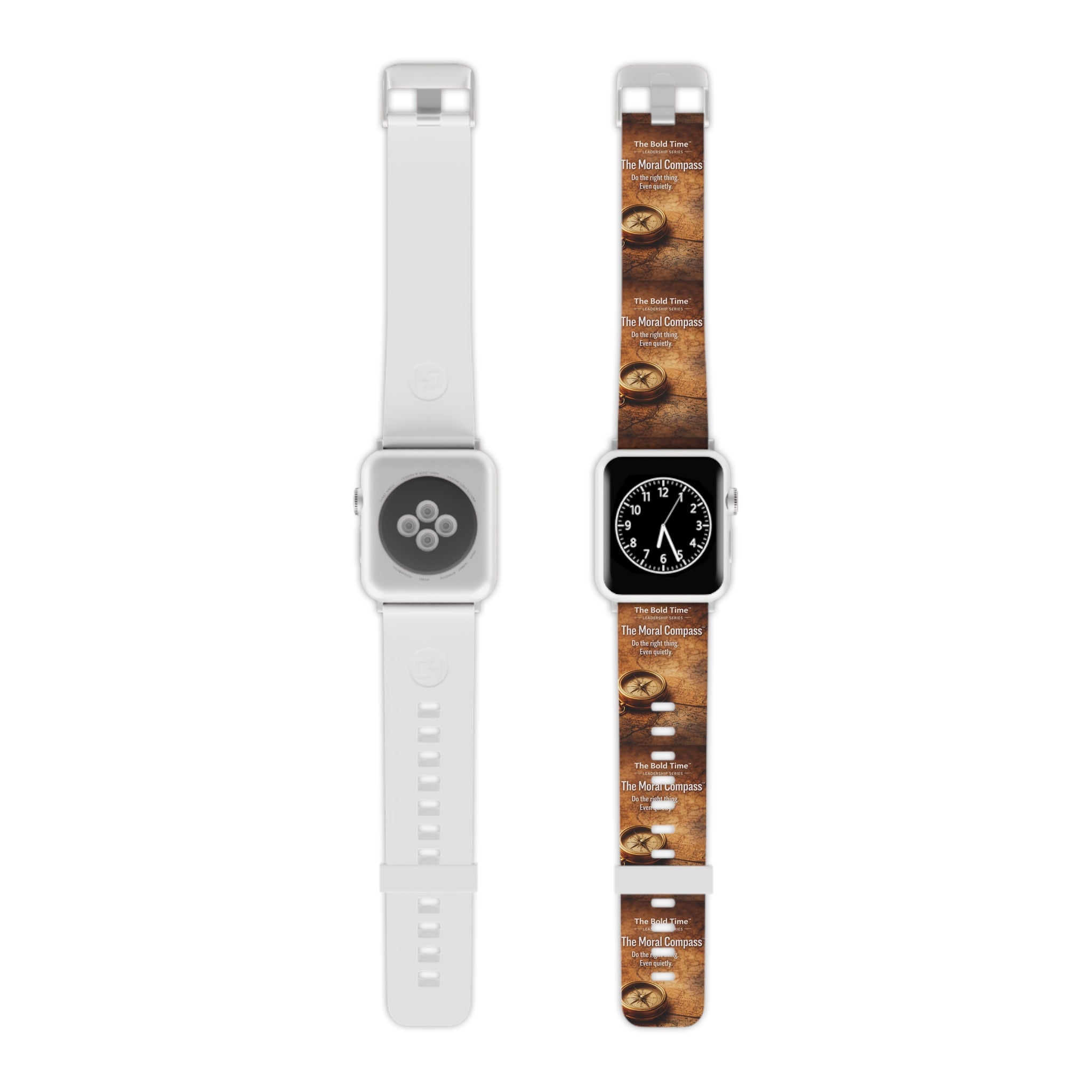 Moral Compass: Moral Compass: Bold Time™ Apple Watch Band - The Moral Compass. An elegant watch band representing principled leadership, integrity, and ethical decision-making.`