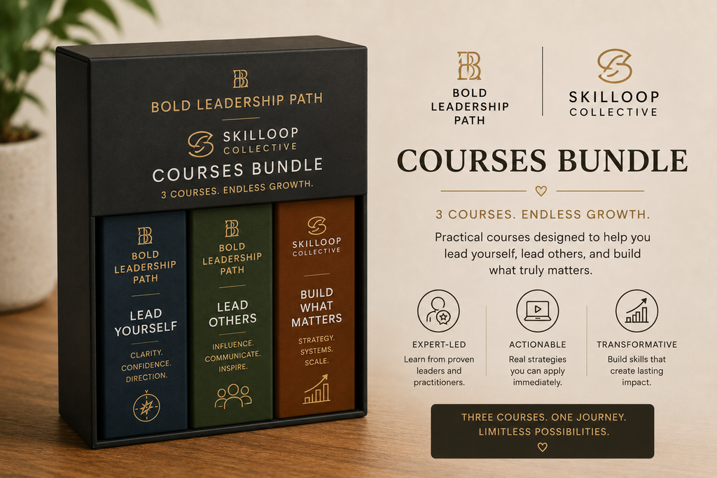 Skilloop Collective and Bold Leadership Path Courses Bundle packaging courses.  