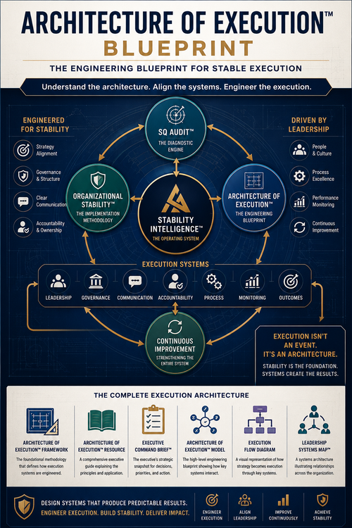 Blueprint for stable execution with architectural elements and system components.