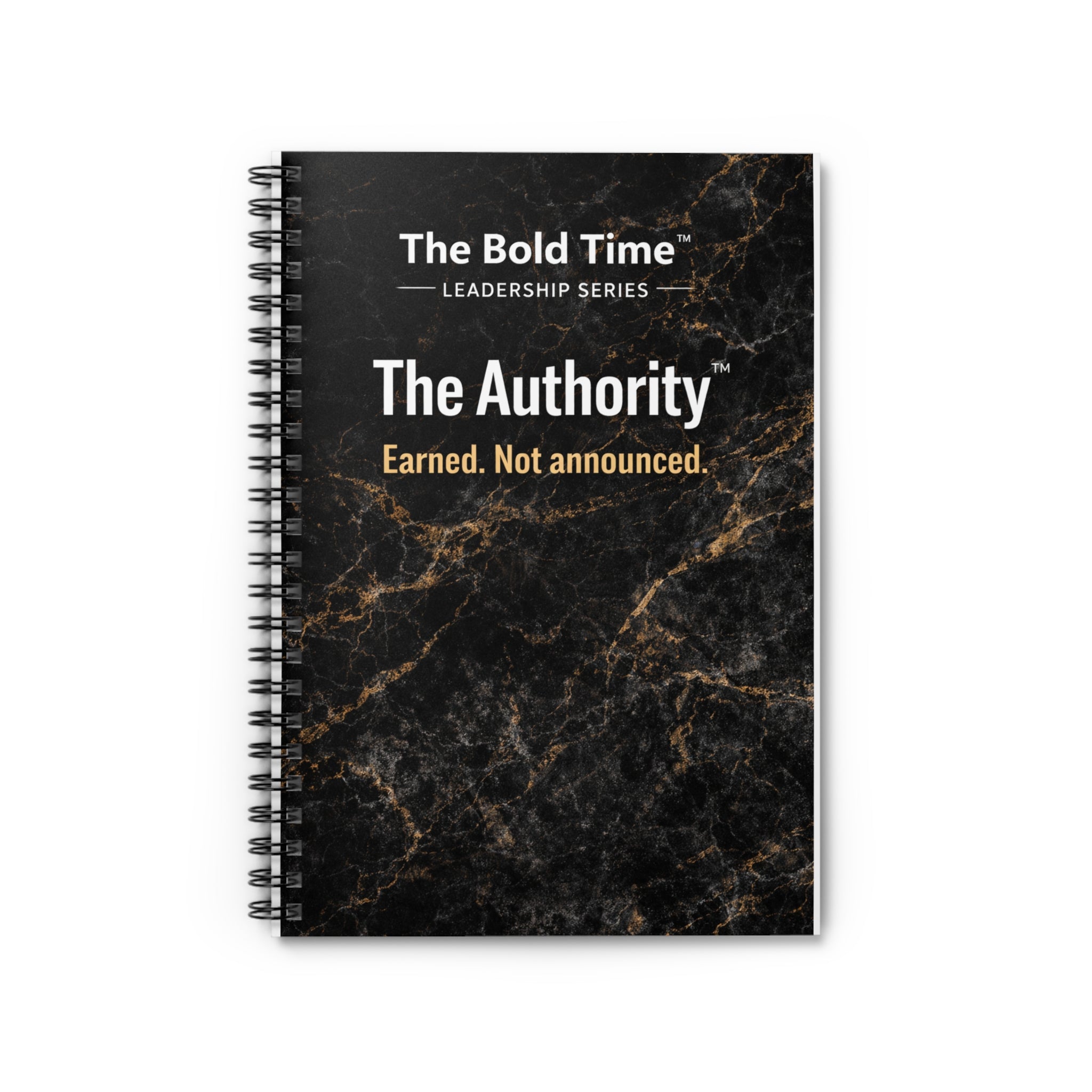 Premium hardcopy leadership journal "The Authority" by Bold Leadership Path, featuring a sleek cover for command and clarity in emotional intelligence for leaders.
