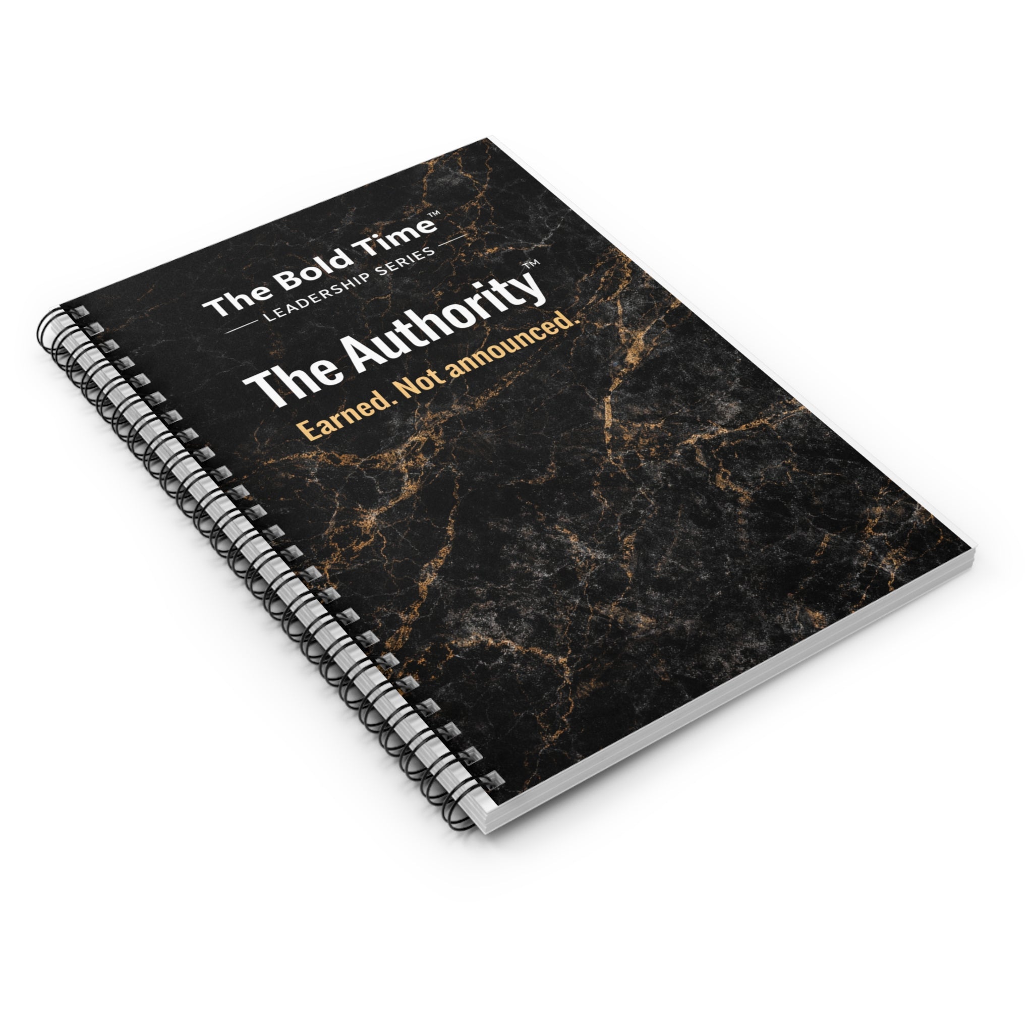 Premium hardcopy leadership journal "The Authority" by Bold Leadership Path, featuring a sleek cover for command and clarity in emotional intelligence for leaders.
