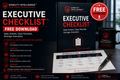 Stability Intelligence Executive Checklist with a mug and pen on a dark surface