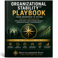 Book titled 'Organizational Stability Playbook' on a white background