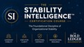 Advertisement for Stability Intelligence certification course with course name and branding on a dark blue background.