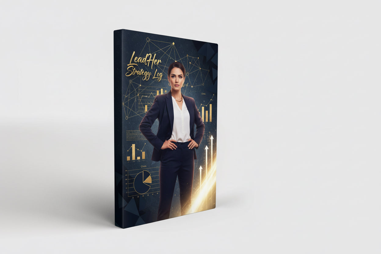The Lead-Her Strategy Log digital download, a tactical planning tool for women in leadership and strategic execution within the LeadHer Revolution™ framework.