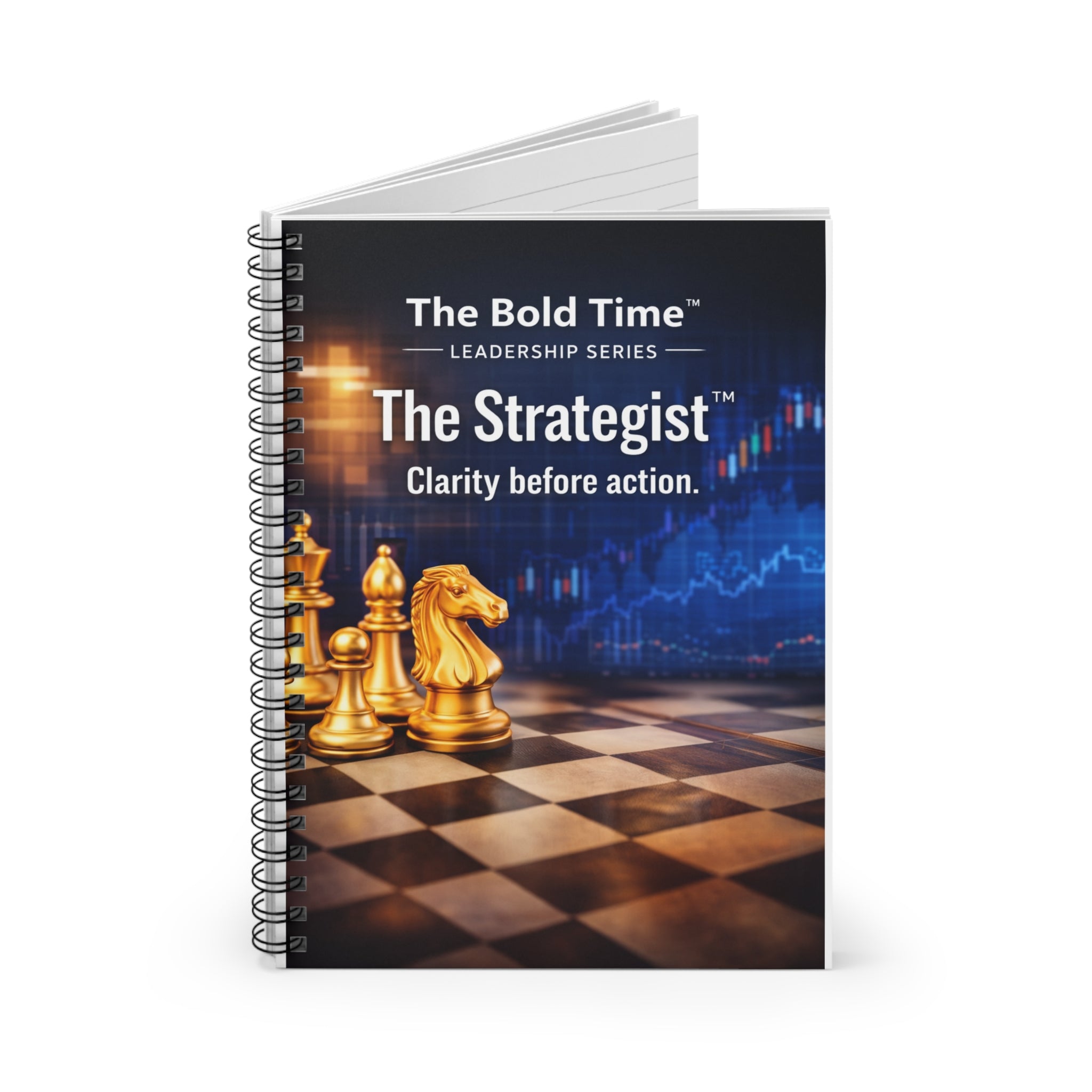 The Strategist Grandmaster’s Logbook hardcopy journal, a tactical leadership coaching tool for logic-driven decision-making and chess-player strategy.